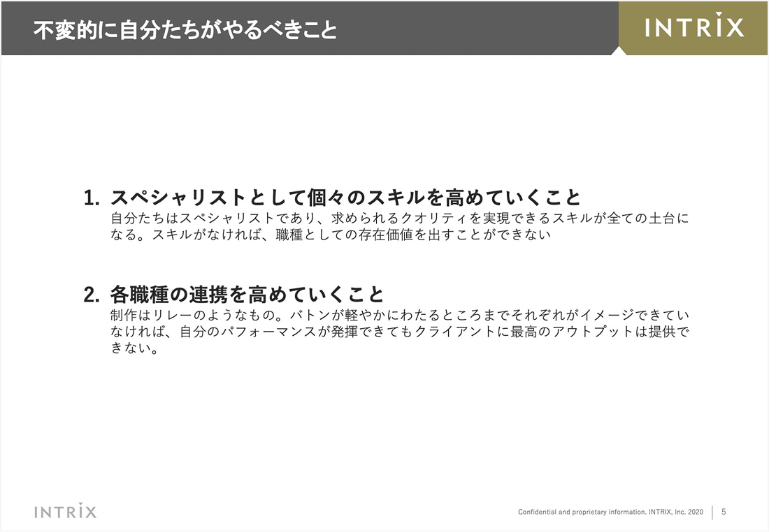 制作部門の五カ年計画 5