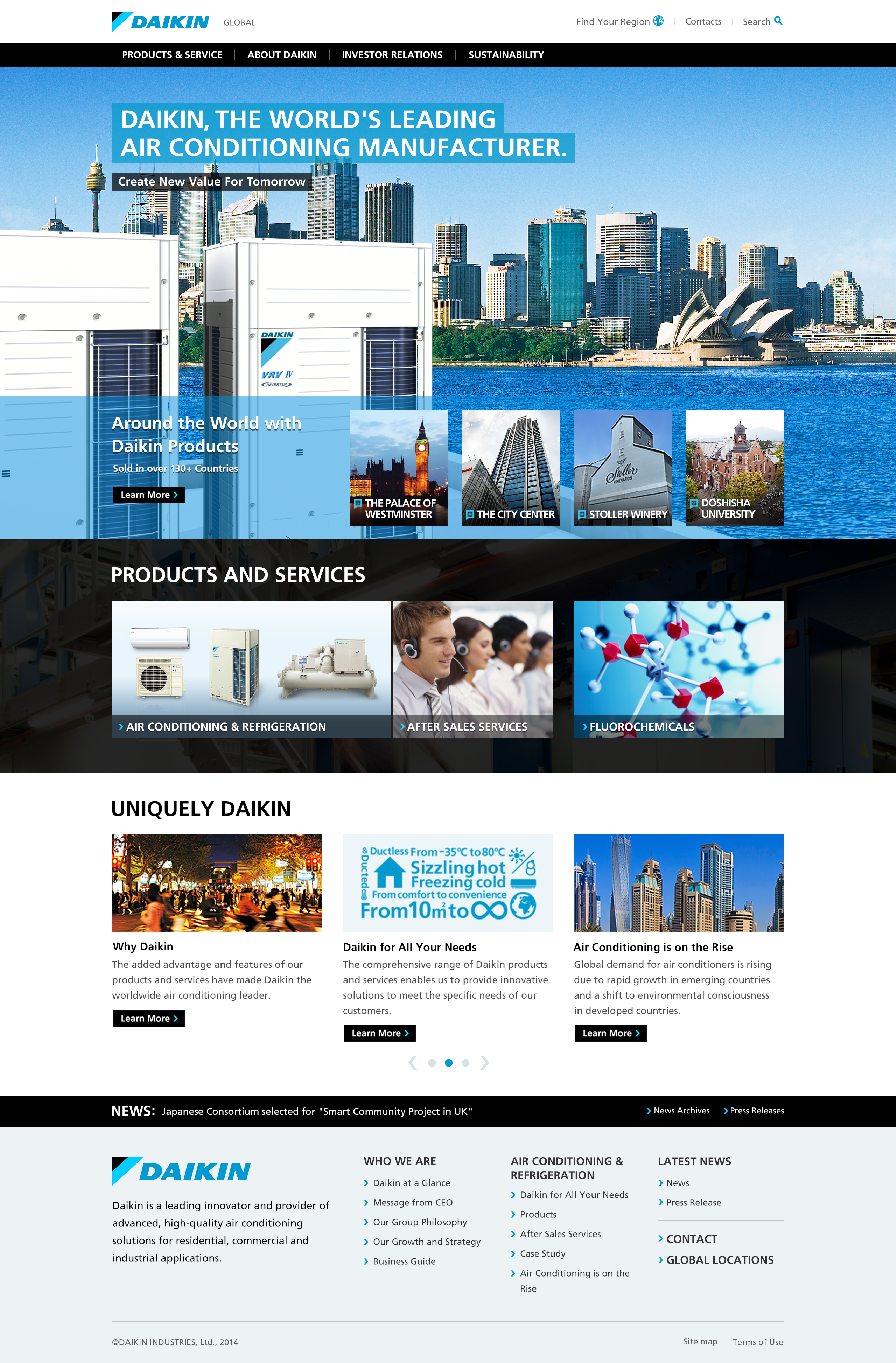 グローバルサイトトップページ（2014年）